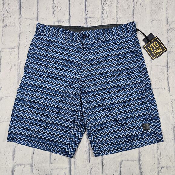 VTG VINTAGE 1946 MENS SIZE 34 Chino Shorts Blue Performance Slash Pockets - Picture 1 of 10